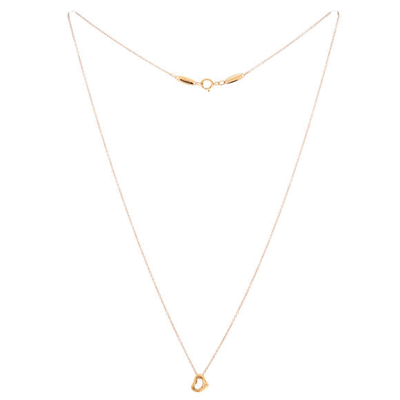 Tiffany & Co. 7mm Elsa Peretti Open Heart Pendant Necklace 18K Rose Gold - Picture 3 of 4